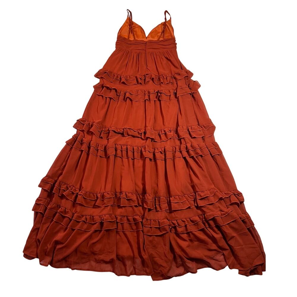 Lulu's Rust Red Ruffled Maxi Dress - Picture 4 of 11